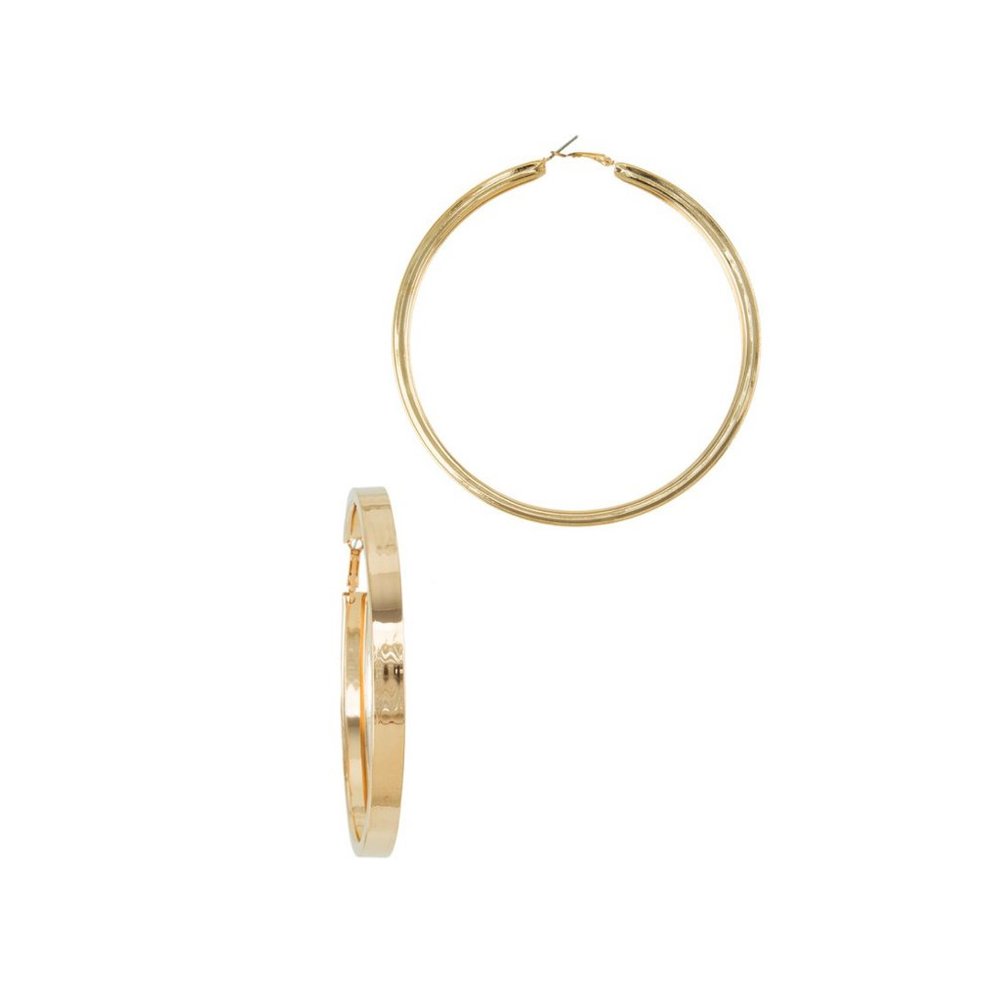 Large Flat Hoop Earrings